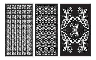 Decorative floral patterns, geometric template for cnc laser cutting vector