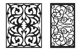 Decorative floral patterns, geometric template for cnc laser cutting vector