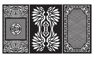 Decorative floral patterns, geometric template for cnc laser cutting vector