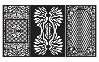 Decorative floral patterns, geometric template for cnc laser cutting vector