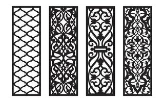 Decorative floral patterns, geometric template for cnc laser cutting vector