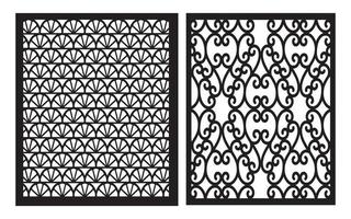 Decorative floral patterns, geometric template for cnc laser cutting vector