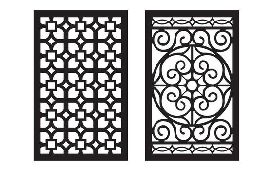 patrones florales decorativos, plantilla geométrica para corte por láser cnc vector