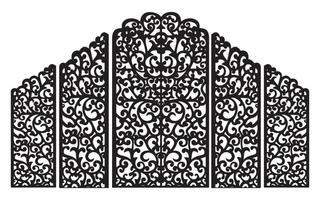 Decorative floral patterns, geometric template for cnc laser cutting vector