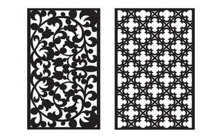 Decorative floral patterns, geometric template for cnc laser cutting vector