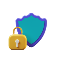 Security in 3d render style png
