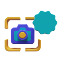 Capture with camera 3d icon png