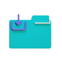 Folder download icon in 3d render style png