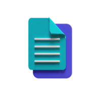 Document Icon with 3d rendering style png