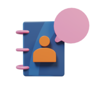 Profile Contact illustration with 3d render style png