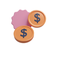 un monedas con 3d icono y hacer estilo png