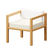 3D wooden arm chair png