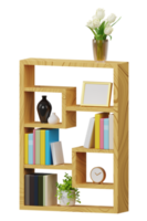 3d de madera estante para libros png