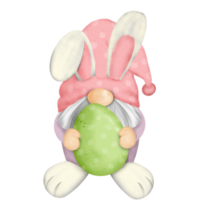 gnome aquarelle Pâques clipart, printemps png, gnome lapin png