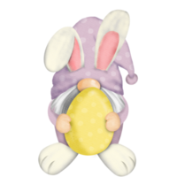 gnomo acquerello Pasqua clipart, primavera png, gnomo coniglio png