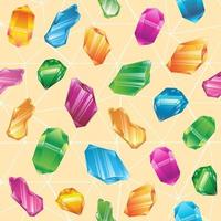 Seamless vector pattern with colorful crystals gems