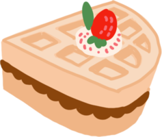 desenhado à mão waffle bolo png