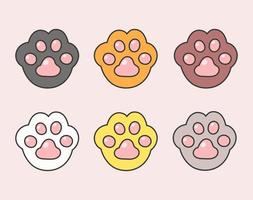 adorable Cat Paw Dog Paw vector icon illustration, cute cat foot wallpaper. Vector illustration