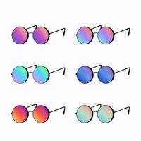 conjunto de vistoso Gafas de sol con resumen degradado, vector