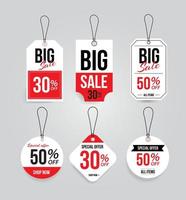 vector promotion sale labels special offers, 30 off 50 off, big sale tag ,vector realistic sale tags collection, vector flat design sales tag collection