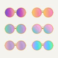 Modern sunglasses collection in flat style, gradient sun glasses set vector