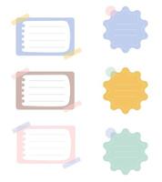 Hand drawn notebook label collection, Sticky notes set, notepaper. vector