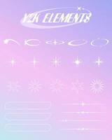 collection y2k stars and retro futuristic graphic, sparkle star, Retro futuristic elements for design. vector