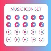 Media Vector icon, gradient music Buttons icons design vector illustration