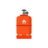 LPG flat design. Flammable gas tank icon. Propane, butane, methane gas tank. Gas cylinder bottle icon. Flat illustration of gas cylinder bottle vector icon for web design