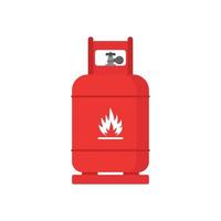 LPG flat design. Flammable gas tank icon. Propane, butane, methane gas tank. Gas cylinder bottle icon. Flat illustration of gas cylinder bottle vector icon for web design