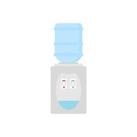 Water dispenser flat design vector illustration. Desktop water cooler vector illustration in flat style. Icon office water machine bottle isolated background.