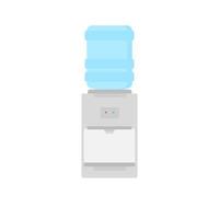 Water dispenser flat design vector illustration. Desktop water cooler vector illustration in flat style. Icon office water machine bottle isolated background.