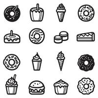 nacional rosquilla día iconos, rosquillas icono vector conjunto aislado en blanco antecedentes. rosquilla vector