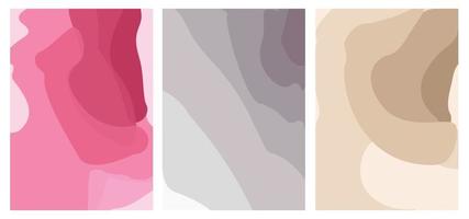 Set watercolor abstract background with red, grey and brown colors vector