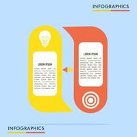 vector infografía etiqueta diseño modelo con icono y 2 opciones o pasos. lata ser usado para proceso diagramas, presentaciones, flujo de trabajo diseños, pancartas, diagramas de flujo, informacion gráficos.