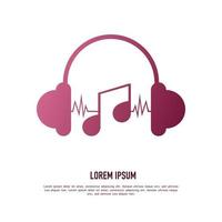 audio music logo design template. music illustration vector, can be used for app icons or business purposes. vector