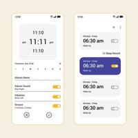 Set alarm mobile application concept design vector