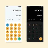 Calculator mobile application flat concept design vector