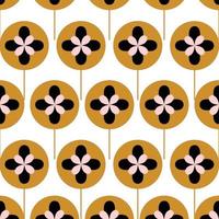 Circle black flower background pattern vector