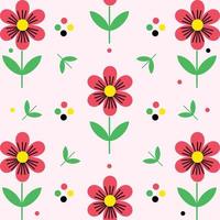 Decorative red flower background pattern vector