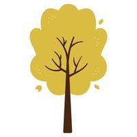 Flat autumn tree. Vector illustration