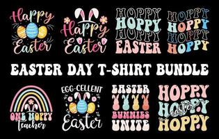 Easter T shirt design Bundle, Bunny Easter T Shirt set, Happy Easter day T Shirt bundle,   Happy easter t shirt design set, Colorful Easter t shirt Bundle vector