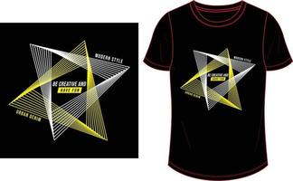 Modern style star t shirt design men's vector