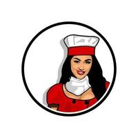 sexy hembra cocinero logo vector