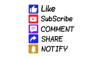comme souscrire commentaire partager et notifier social médias bouton avec texte png