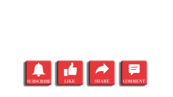 Social media button Subscribe with like share and comment png