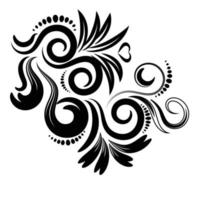 Ornamental creative black floral decorative set Free Vector