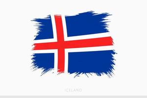 Grunge flag of Iceland, vector abstract grunge brushed flag of Iceland.