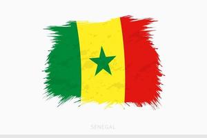 Grunge flag of Senegal, vector abstract grunge brushed flag of Senegal.