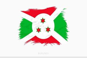 Grunge flag of Burundi, vector abstract grunge brushed flag of Burundi.
